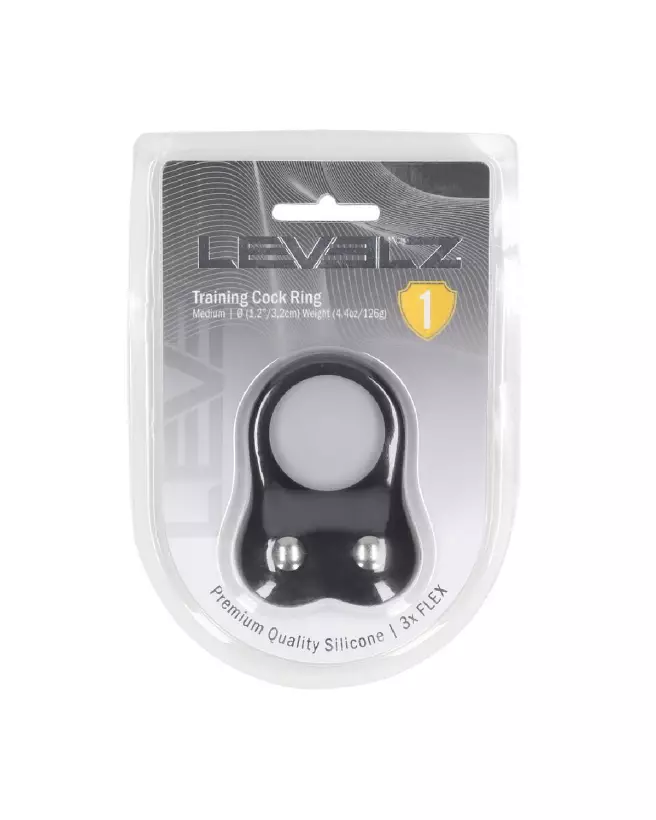 Cockring en silicone noir Levelz by Shots pour endurance-1
