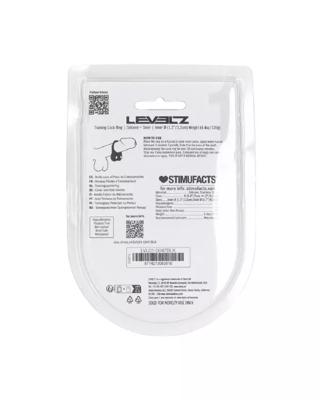 Cockring en silicone noir Levelz by Shots pour endurance-2