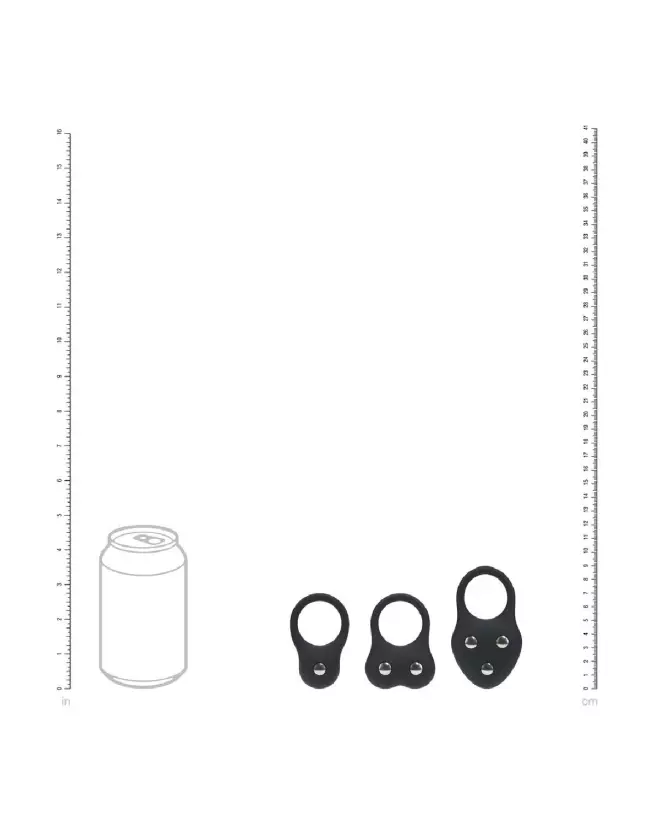 Ensemble de 3 cockrings en silicone noir Levelz by Shots, tailles S, M, L-4