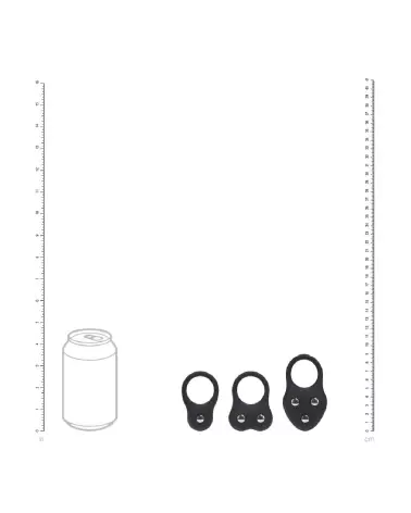Ensemble de 3 cockrings en silicone noir Levelz by Shots, tailles S, M, L-4