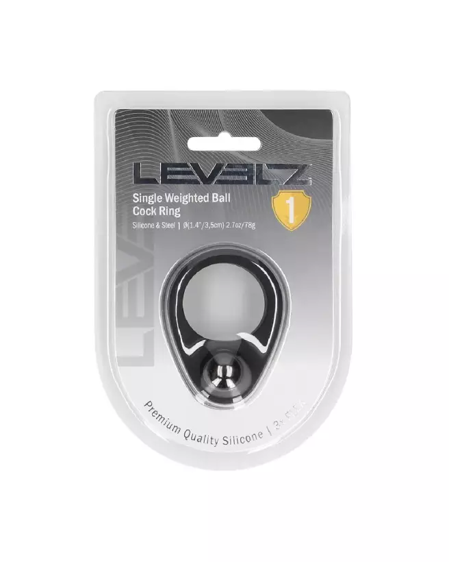 Anneau pénien en silicone liquide noir Levelz by Shots pour endurance et confort-1