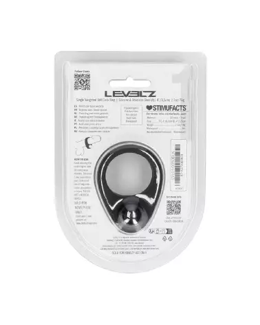 Anneau pénien en silicone liquide noir Levelz by Shots pour endurance et confort-2