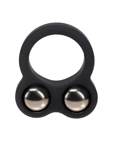 Cockring double poids noir en silicone liquide de Levelz by Shots pour performance optimale-3