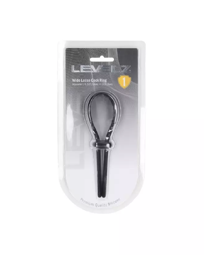 Lasso Cockring Silicone Noir Ajustable Levelz by Shots 5mm-1