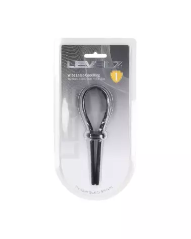 Lasso Cockring Silicone Noir Ajustable Levelz by Shots 5mm-1