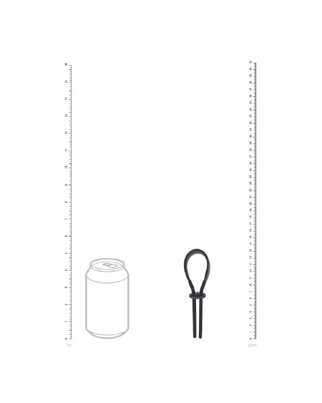 Lasso Cockring Silicone Noir Ajustable Levelz by Shots 5mm-4