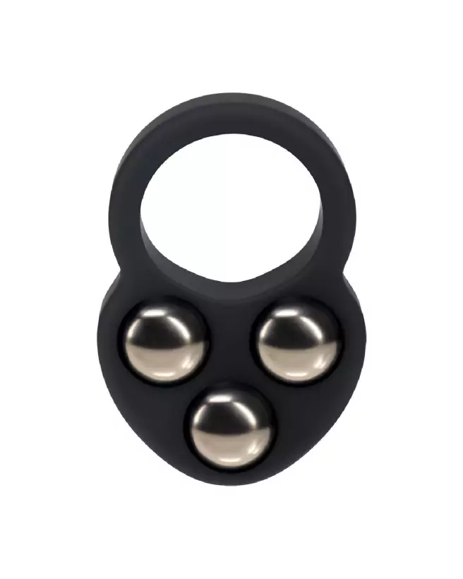 Cockring silicone triple poids noir Levelz by Shots pour endurance et plaisir-3