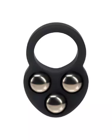 Cockring silicone triple poids noir Levelz by Shots pour endurance et plaisir-3