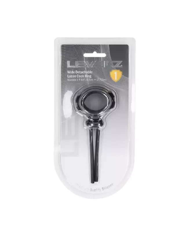 Anneau pénien ajustable en silicone noir Levelz by Shots, largeur 5 mm-1