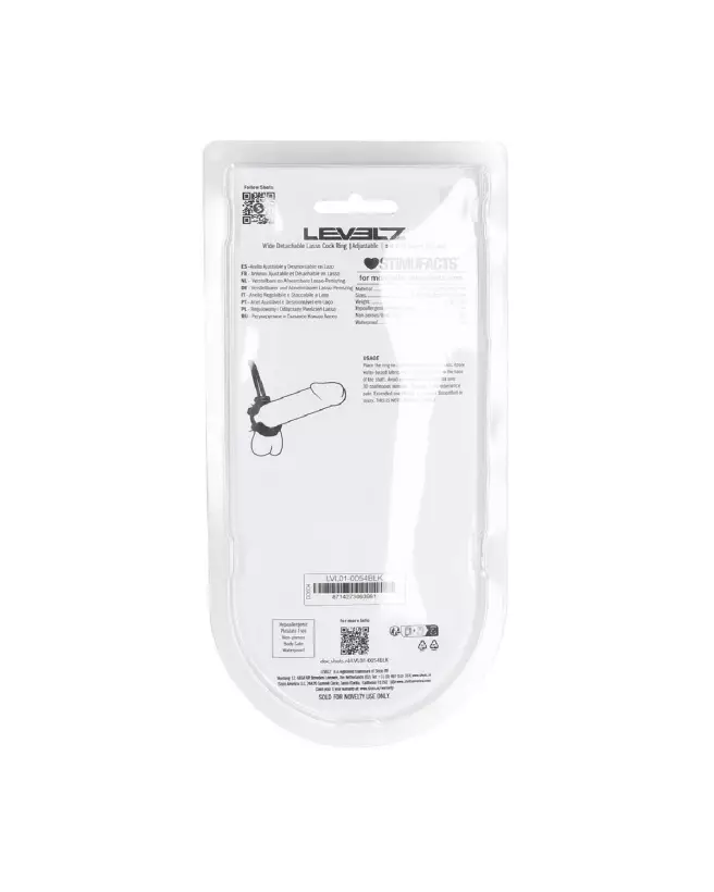 Anneau pénien ajustable en silicone noir Levelz by Shots, largeur 5 mm-2