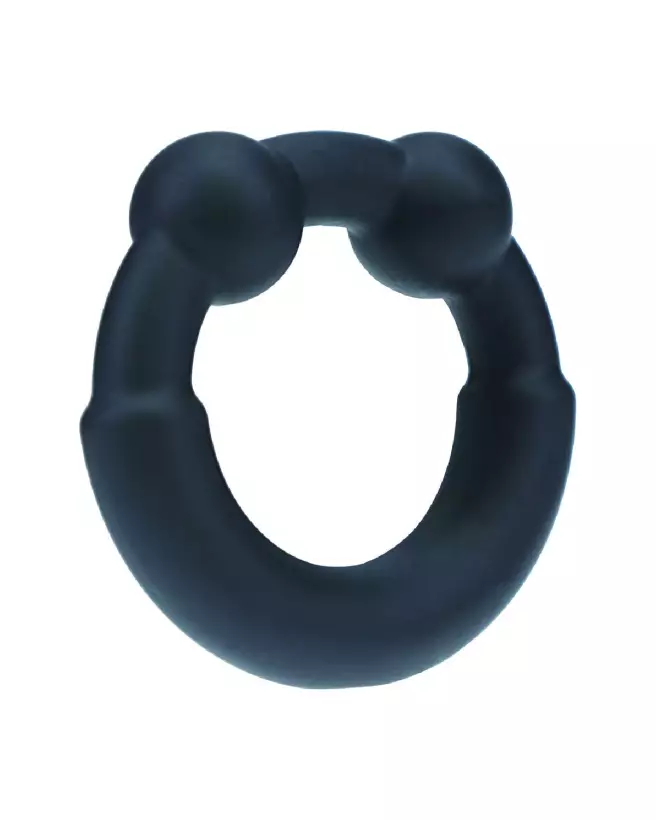 Cockring en métal et silicone noir Levelz by Shots pour endurance et confort-3