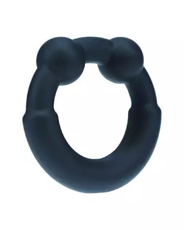 Cockring en métal et silicone noir Levelz by Shots pour endurance et confort-3