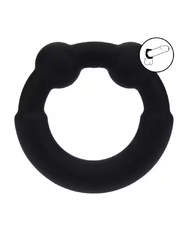 Cockring en métal et silicone noir Levelz by Shots pour endurance et confort-7
