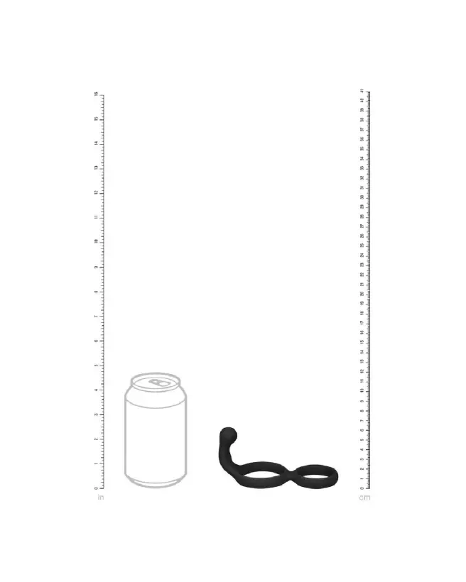 Cockring double en silicone noir avec stimulateur anal de Levelz by Shots-4