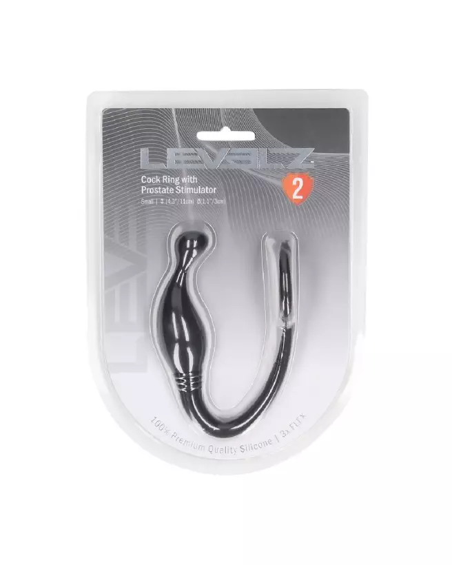 Cockring en silicone noir avec stimulateur de prostate Levelz by Shots-1