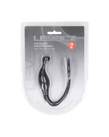 Cockring en silicone noir avec stimulateur de prostate Levelz by Shots-1