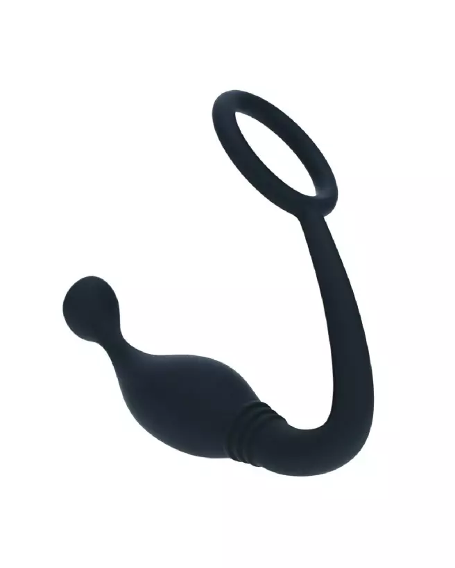 Cockring en silicone noir avec stimulateur de prostate Levelz by Shots-3