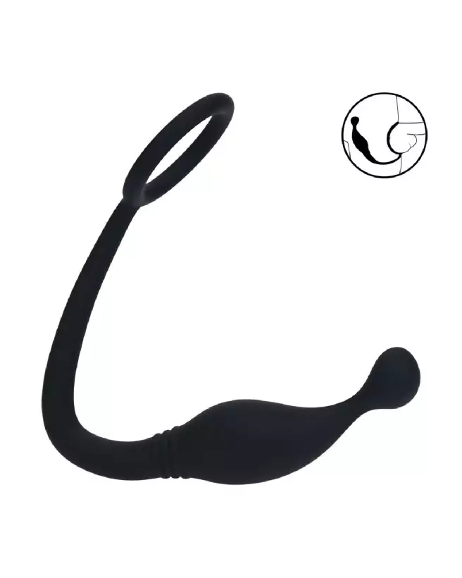 Cockring en silicone noir avec stimulateur de prostate Levelz by Shots-7