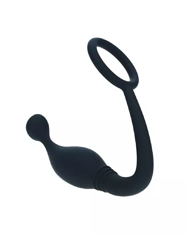 Cockring en silicone noir avec stimulateur de prostate de Levelz by Shots en taille M-3