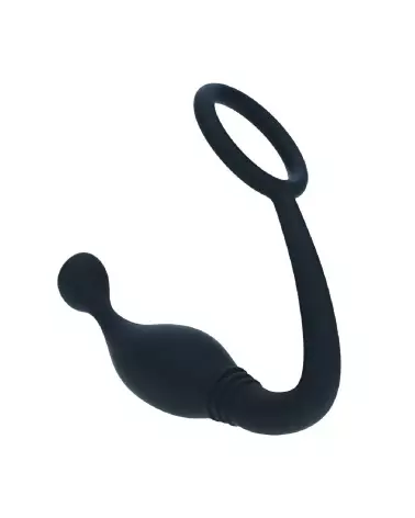 Cockring en silicone noir avec stimulateur de prostate de Levelz by Shots en taille M-3