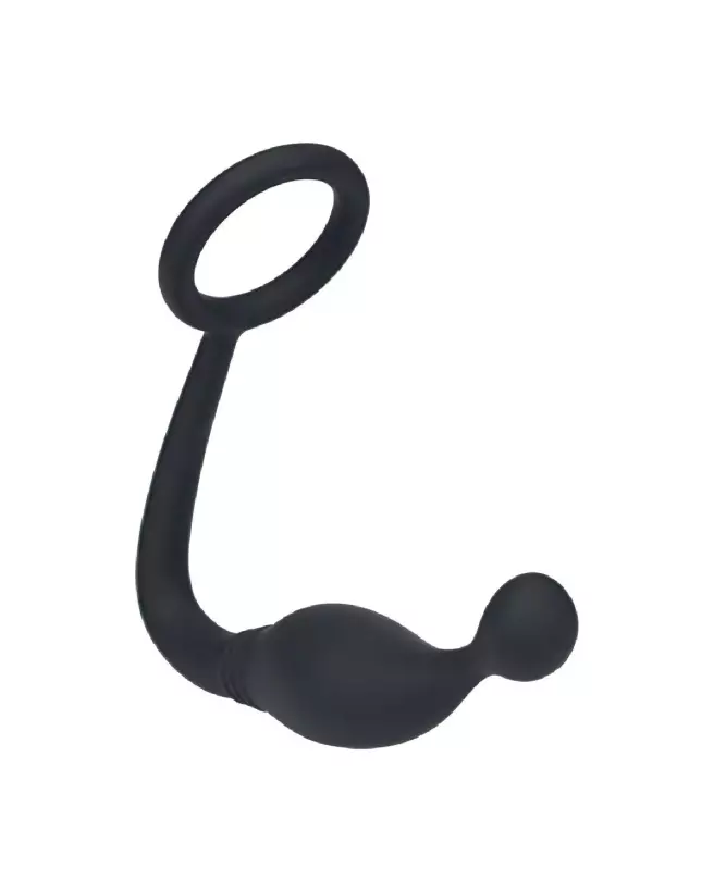 Cockring en silicone noir avec stimulateur de prostate de Levelz by Shots en taille M-4