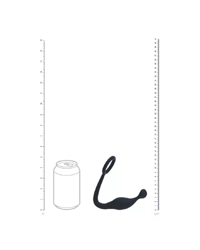 Cockring en silicone noir avec stimulateur de prostate de Levelz by Shots en taille M-5