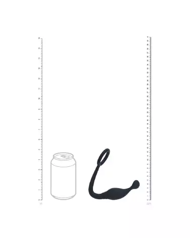 Cockring en silicone noir avec stimulateur de prostate de Levelz by Shots en taille M-5