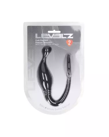 Cockring en silicone noir avec stimulateur de prostate Levelz by Shots-1