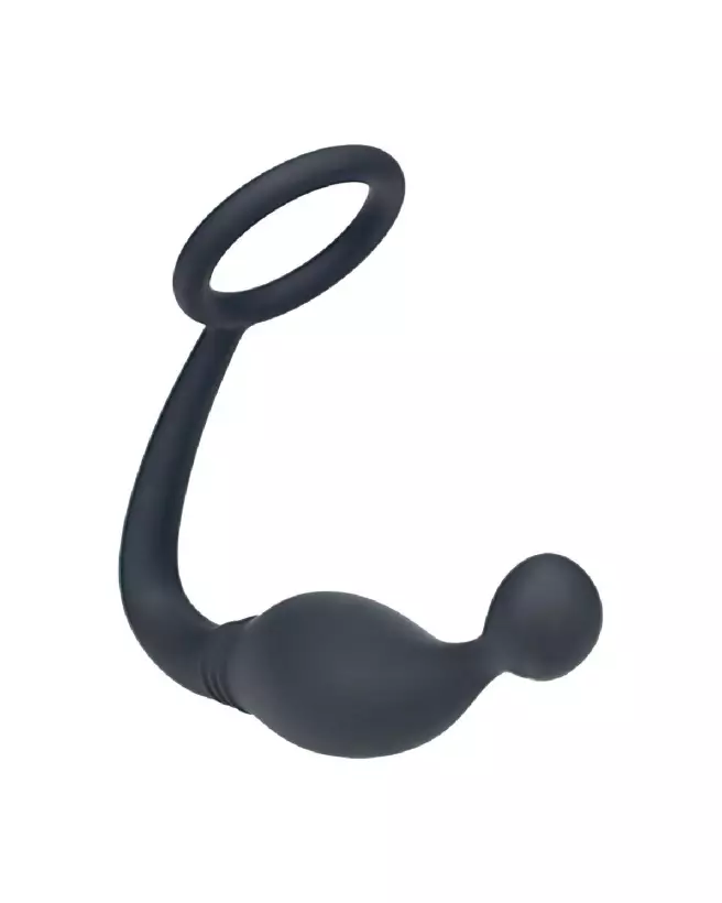 Cockring en silicone noir avec stimulateur de prostate Levelz by Shots-3