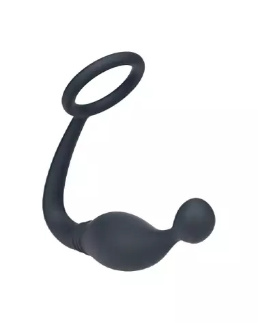 Cockring en silicone noir avec stimulateur de prostate Levelz by Shots-3
