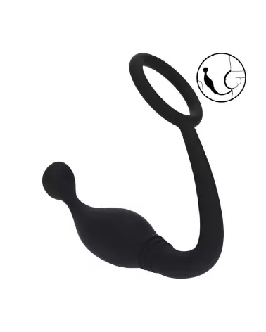 Cockring en silicone noir avec stimulateur de prostate Levelz by Shots-6