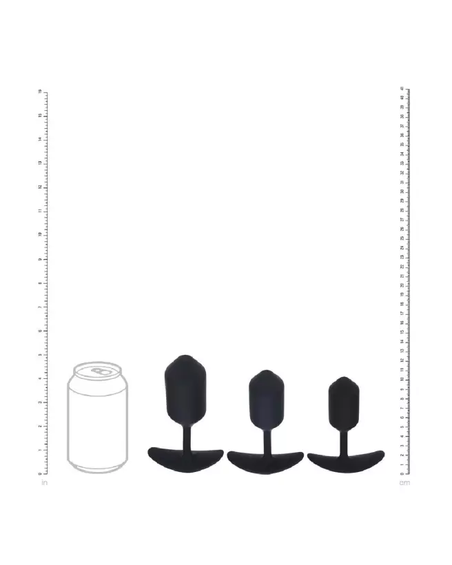 Ensemble de 3 plugs anaux lestés en silicone noir Levelz by Shots-4