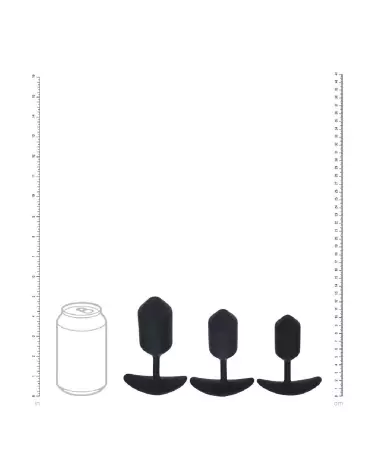 Ensemble de 3 plugs anaux lestés en silicone noir Levelz by Shots-4