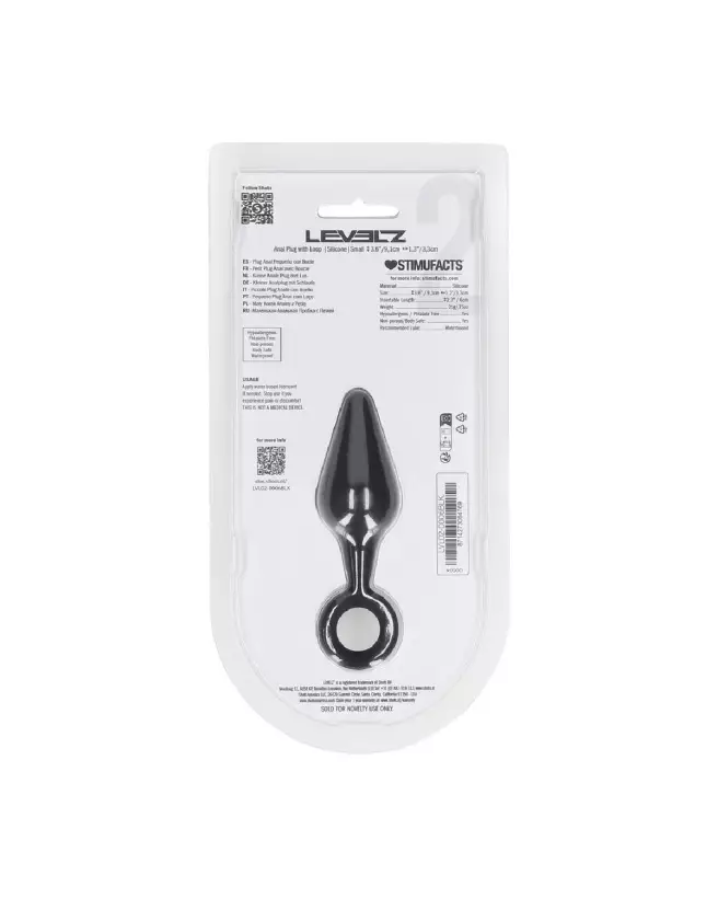 Plug Anal Silicone Noir Taille S de Levelz by Shots pour confort et discrétion-2