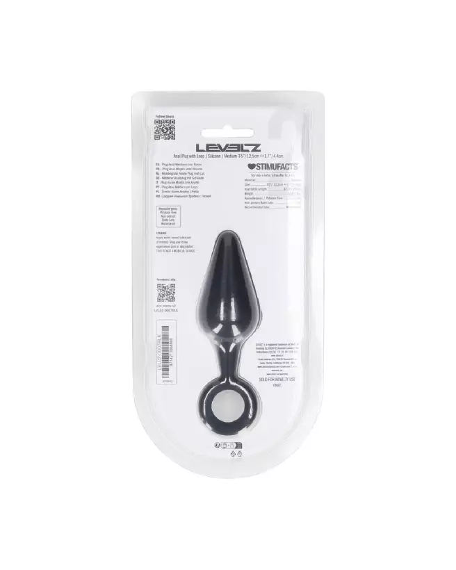 Image du Plug Anal en Silicone Noir Taille M de Levelz by Shots-2