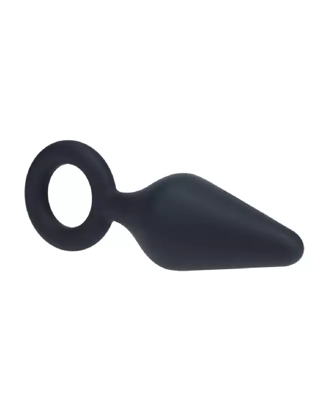 Image Plug Anal en Silicone Noir Taille L avec Anse - Levelz by Shots-3