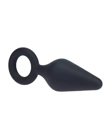 Image Plug Anal en Silicone Noir Taille L avec Anse - Levelz by Shots-3