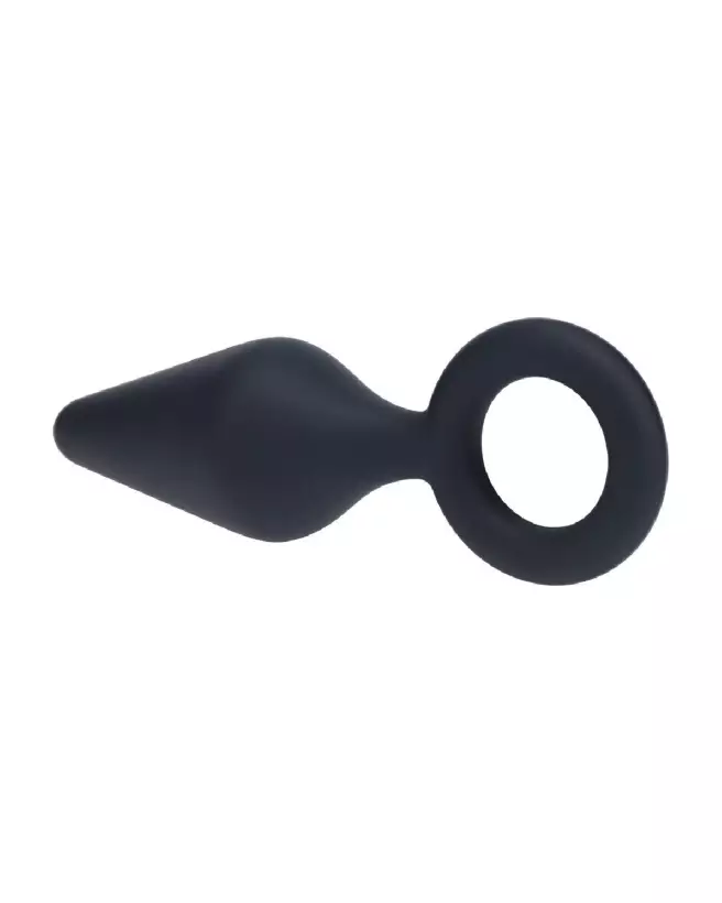 Image Plug Anal en Silicone Noir Taille L avec Anse - Levelz by Shots-4