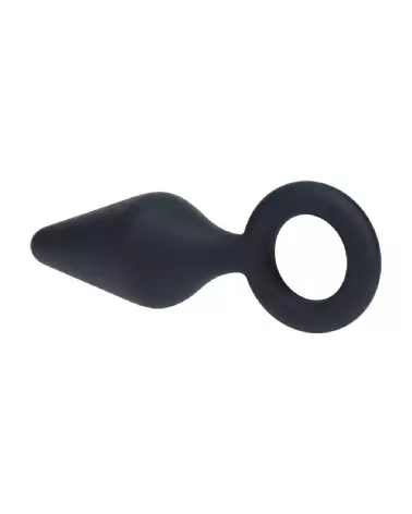 Image Plug Anal en Silicone Noir Taille L avec Anse - Levelz by Shots-4