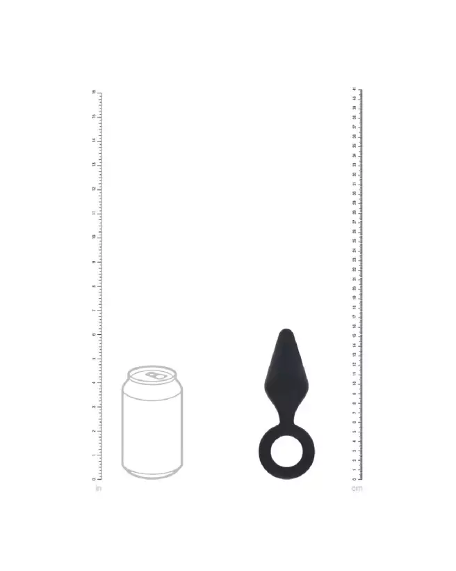 Image Plug Anal en Silicone Noir Taille L avec Anse - Levelz by Shots-5