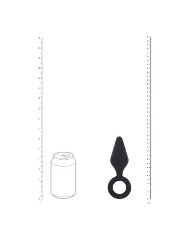 Image Plug Anal en Silicone Noir Taille L avec Anse - Levelz by Shots-5