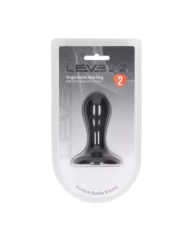 Plug anal en silicone noir taille S avec grelot par Levelz by Shots-1