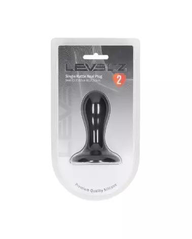Plug anal en silicone noir taille S avec grelot par Levelz by Shots-1