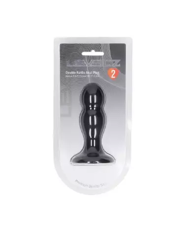 Plug Anal Double Rattle Noir en Silicone Liquide par Levelz by Shots-1
