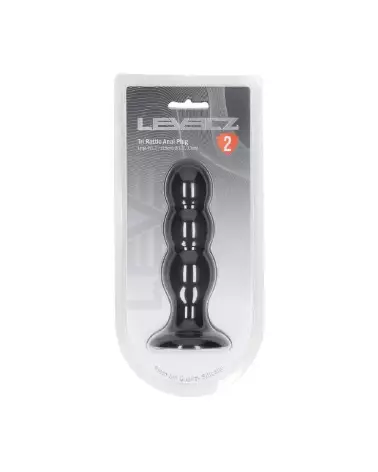 Image du Tri Rattle Plug Anal en Silicone Liquide Noir Taille L par Levelz by Shots-1