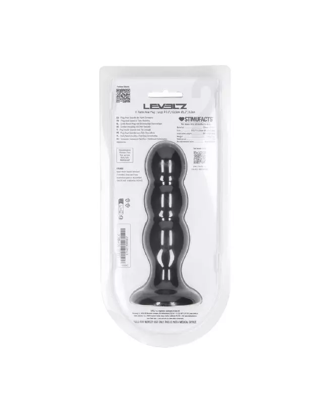 Image du Tri Rattle Plug Anal en Silicone Liquide Noir Taille L par Levelz by Shots-2