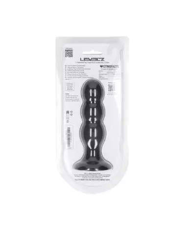 Image du Tri Rattle Plug Anal en Silicone Liquide Noir Taille L par Levelz by Shots-2
