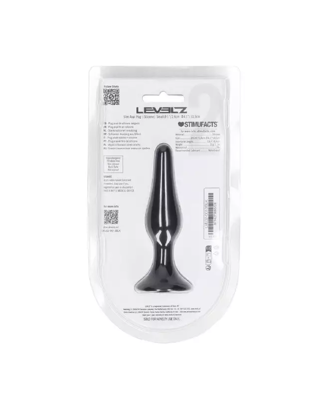 Plug Anal Silicone Noir Levelz by Shots Taille S pour Débutants-2