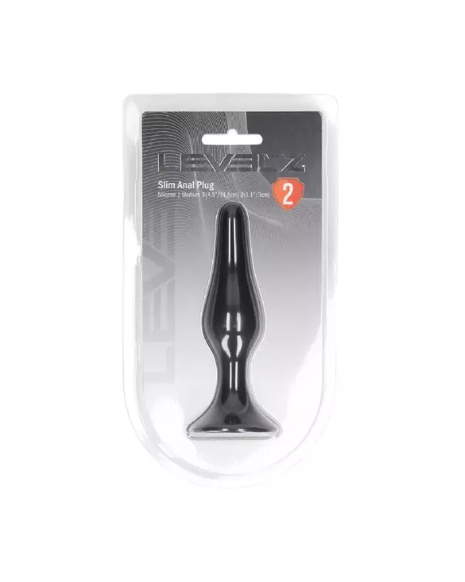 Plug anal noir en silicone taille M de Levelz by Shots pour confort et sécurité-1