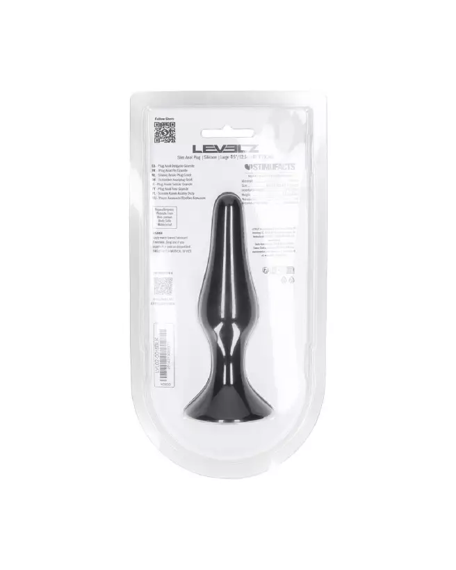 Plug anal noir silicone taille L Levelz by Shots - Confort et sécurité optimisés-2
